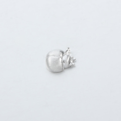925 Sterling Silver Brushed Ladybug Charms