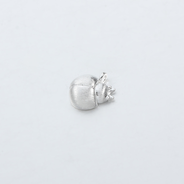 925 Sterling Silver Brushed Ladybug Charms