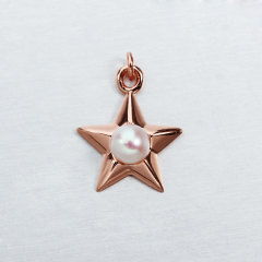 925 Sterling Silver Pearl Star Charms