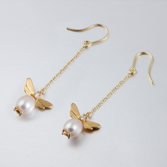 925 Sterling Silver Cute Pearl Wing Charm