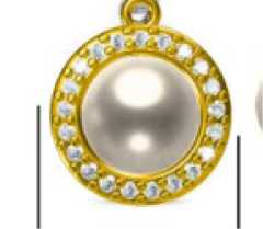 925 Sterling Silver Circle Charm With Pearl