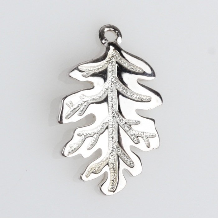 925 Sterling Silver Oak Leaf Charm Jewelry -15mm