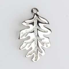 925 Sterling Silver Oak Leaf Charm Jewelry -15mm