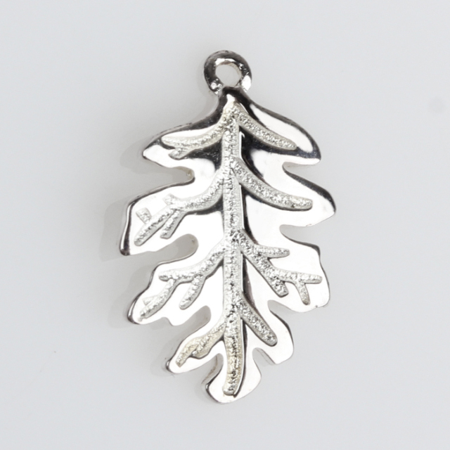 925 Sterling Silver Oak Leaf Charm Jewelry -15mm