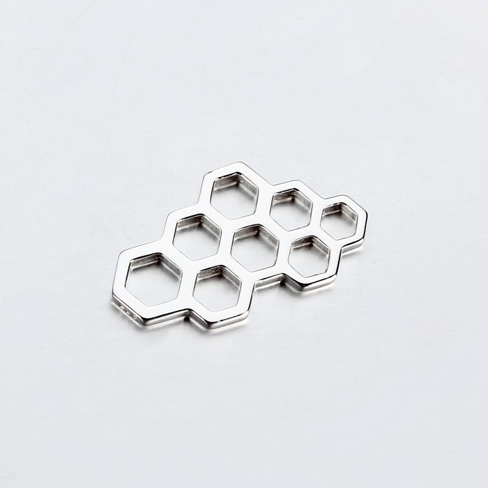 925 Sterling Silver Honeycomb Charm