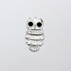 925 Sterling Silver Enamel Flexible Owl Charm
