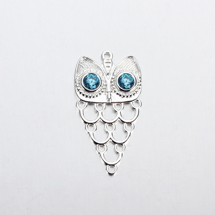 925 Sterling Silver Cubic Zirconia Owl Charm