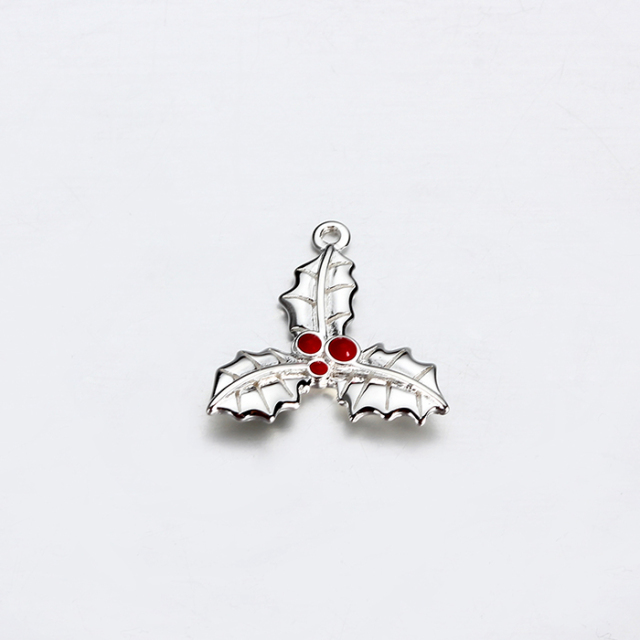 925 Sterling Silver Christmas Leaf Charms