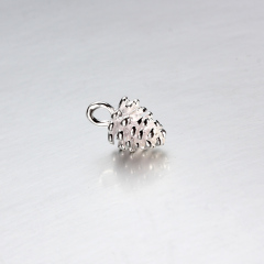 Solid 925 Sterling Silver Pine Cone Charms