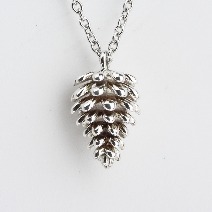 Solid 925 Sterling Silver Pine Cone Charms