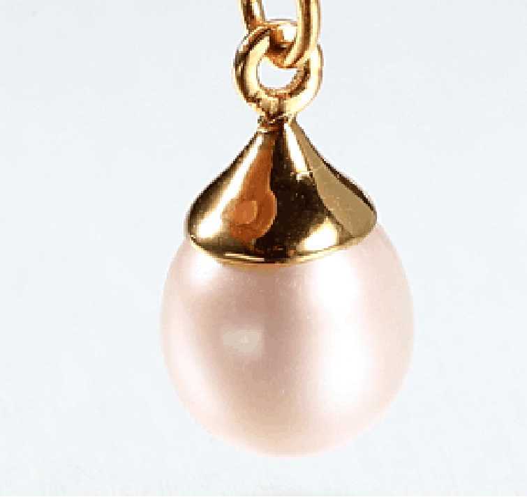 925 Sterling Silver  Water-Drop Shape Fresh Water Pearl Charm