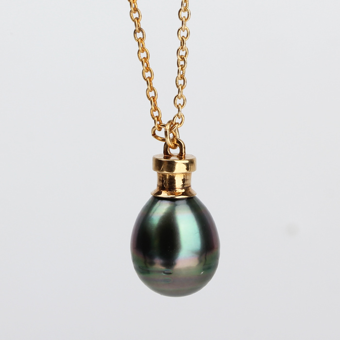 925 Sterling Silver Tahiti Pearl Cap Charm