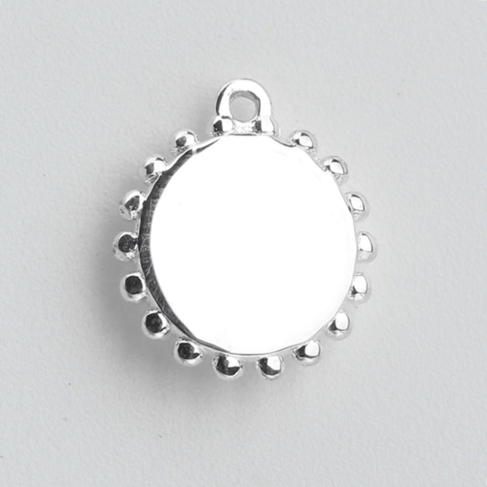 925 Sterling Silver Shiny Round Tag Diy Jewelry Charm