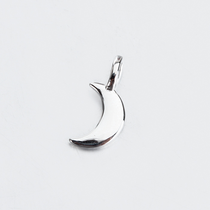 925 Sterling Silver Blank Mini Crescent Moon Charm