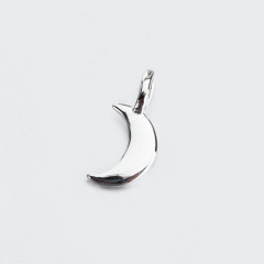 925 Sterling Silver Blank Mini Crescent Moon Charm