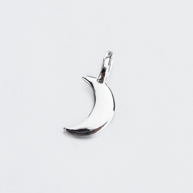 925 Sterling Silver Blank Mini Crescent Moon Charm