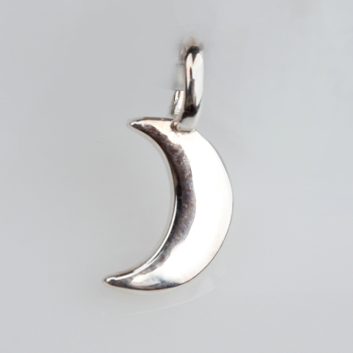 925 Sterling Silver Blank Mini Crescent Moon Charm
