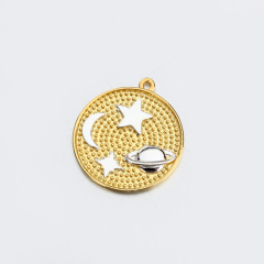 925 Sterling Silver Moon Star Planet Universe Charm