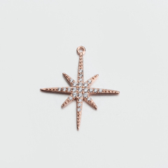 925 Sterling Silver Cubic Zirconia Northern Star Pendant Wholesale