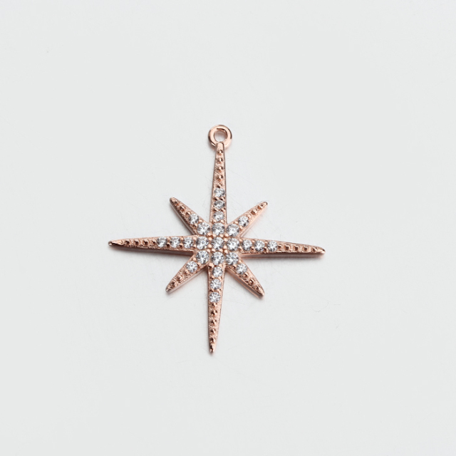 925 Sterling Silver Cubic Zirconia Northern Star Pendant Wholesale