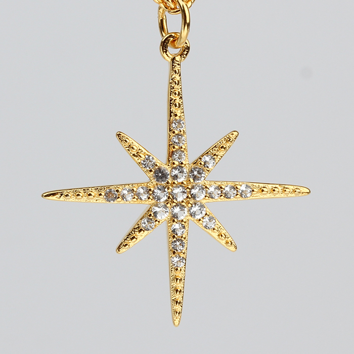 925 Sterling Silver Cubic Zirconia Northern Star Pendant Wholesale