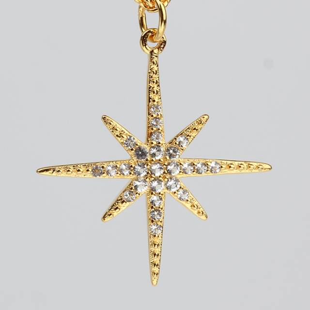 925 Sterling Silver Cubic Zirconia Northern Star Pendant Wholesale
