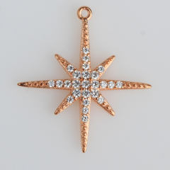 925 Sterling Silver Cubic Zirconia Northern Star Pendant Wholesale