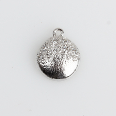 925 Sterling Silver Cubic Zirconia Hammer Surface Charm