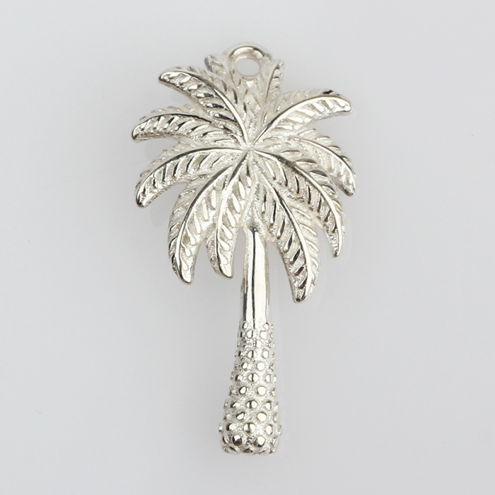 925 Sterling Silver Tropical Coconut Tree Charm