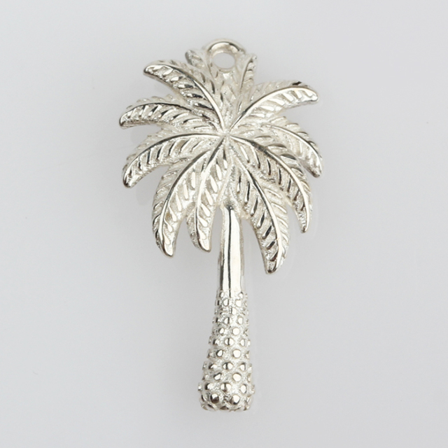 925 Sterling Silver Tropical Coconut Tree Charm