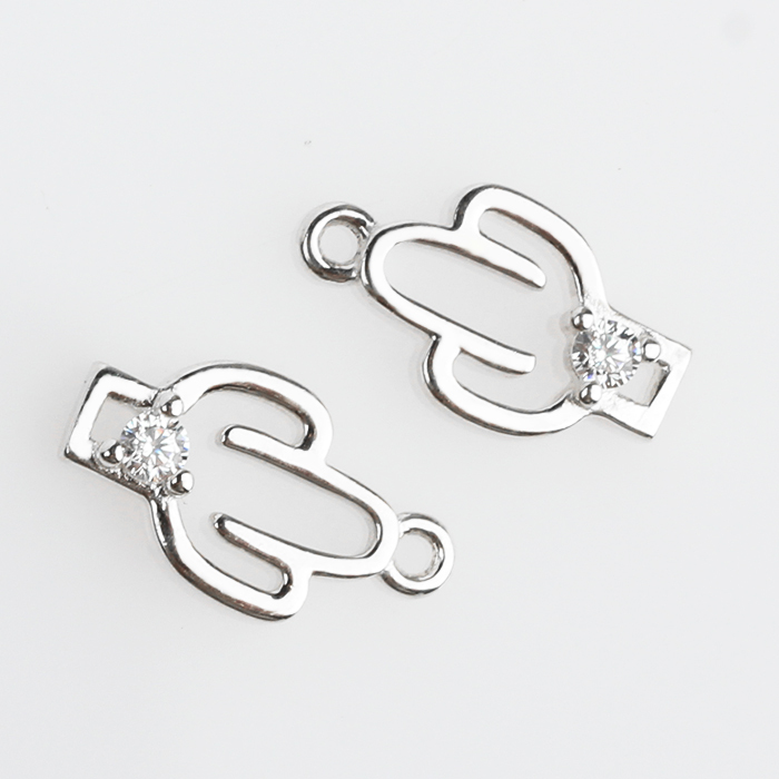 925 Sterling Silver Tropical Cactus Charm