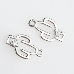 925 Sterling Silver Tropical Cactus Charm