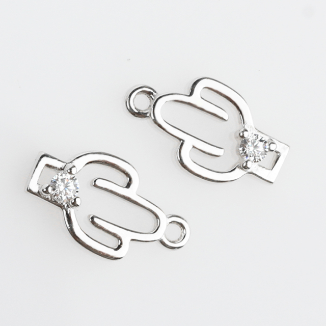 925 Sterling Silver Tropical Cactus Charm