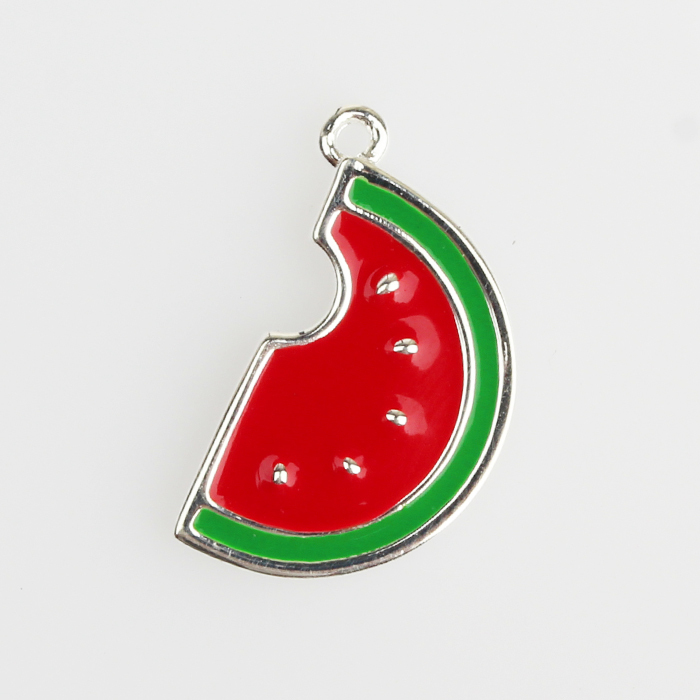 925 Sterling Silver Watermelon Enamel Charm/Fruit Charm