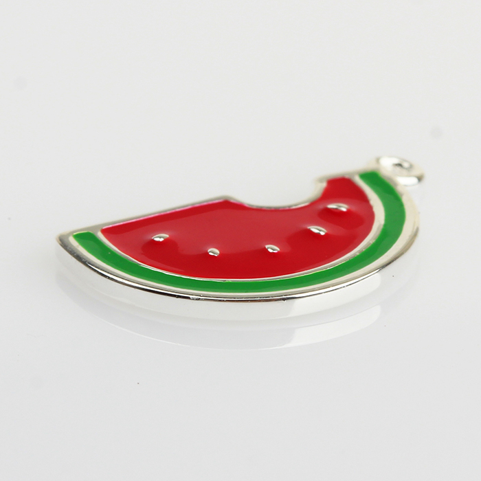 925 Sterling Silver Watermelon Enamel Charm/Fruit Charm