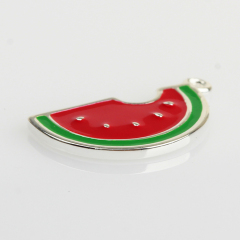 925 Sterling Silver Watermelon Enamel Charm/Fruit Charm