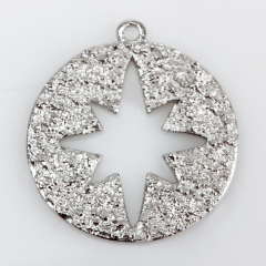 925 Sterling Silver Hammer Surface North Star Charm