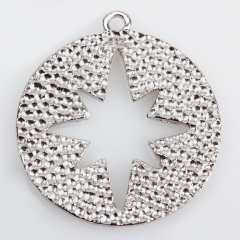 925 Sterling Silver Hammer Surface North Star Charm
