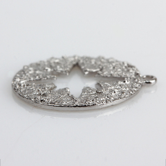 925 Sterling Silver Hammer Surface North Star Charm