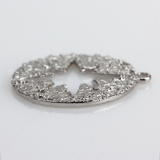 925 Sterling Silver Hammer Surface North Star Charm