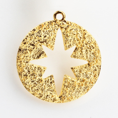 925 Sterling Silver Hammer Surface North Star Charm