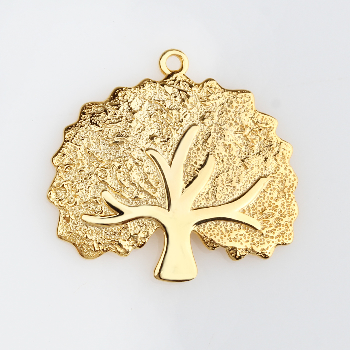 925 Sterling Silver Hammer Surface Tree Of Life Charm