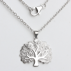 925 Sterling Silver Hammer Surface Tree Of Life Charm