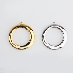 925 Sterling Silver Polish Simple Round Ring Charm