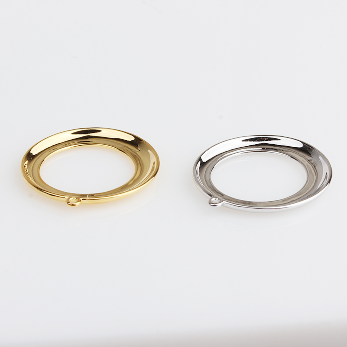 925 Sterling Silver Polish Simple Round Ring Charm