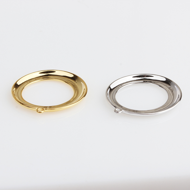 925 Sterling Silver Polish Simple Round Ring Charm