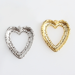 925 Sterling Silver Hammered Surface Heart Charm