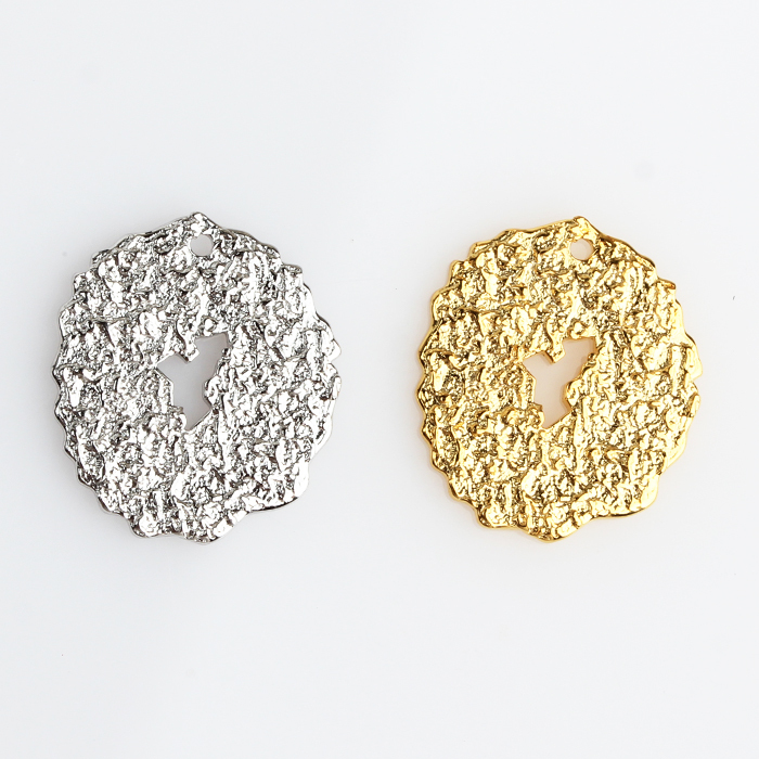 925 Sterling Silver Hammered Surface Round Charm