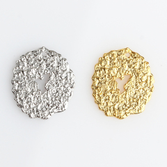 925 Sterling Silver Hammered Surface Round Charm