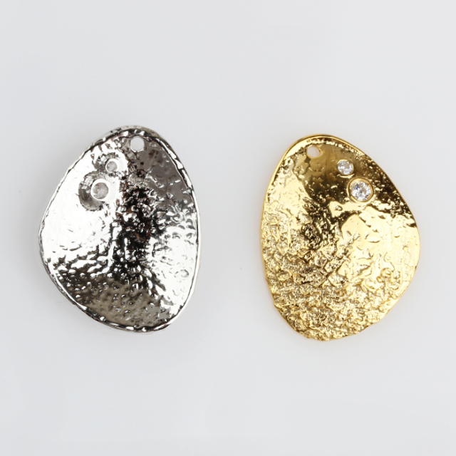 925 Sterling Silver Hammered Surface Irregularity Charm